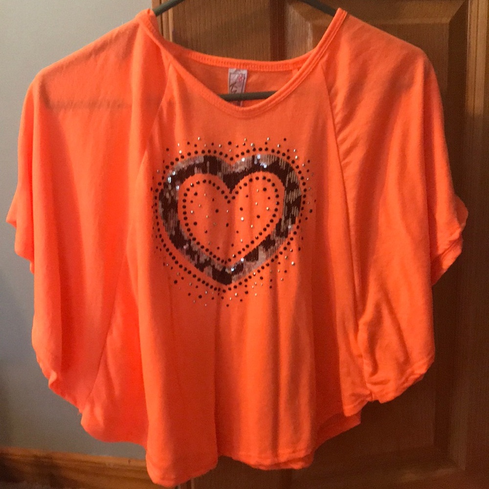 Bright orange breezy shirt for kids size M (10/12)